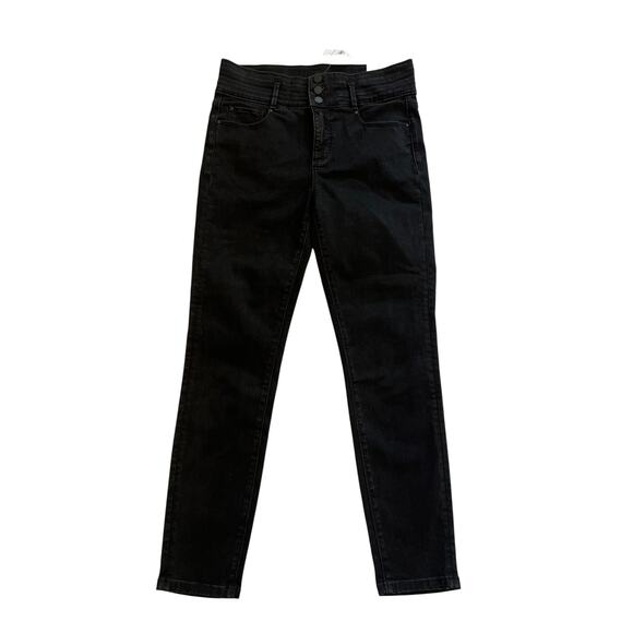 NWT Ann Taylor Womens Size 10 Black High Rise 3 Button Denim Skinny Jeans - Picture 1 of 15